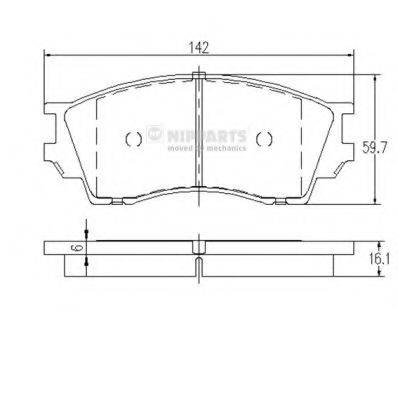 Комплект гальмівних колодок, дискове гальмо NIPPARTS J3603040