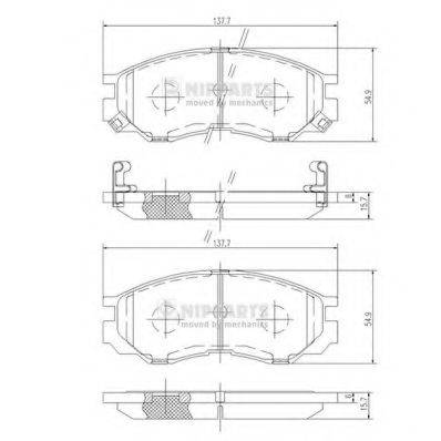 Комплект гальмівних колодок, дискове гальмо NIPPARTS J3605035