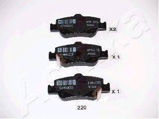Комплект гальмівних колодок, дискове гальмо ASHIKA 51-02-220