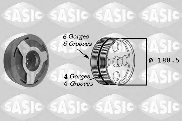 Ремінний шків, колінчастий вал SASIC 9001806