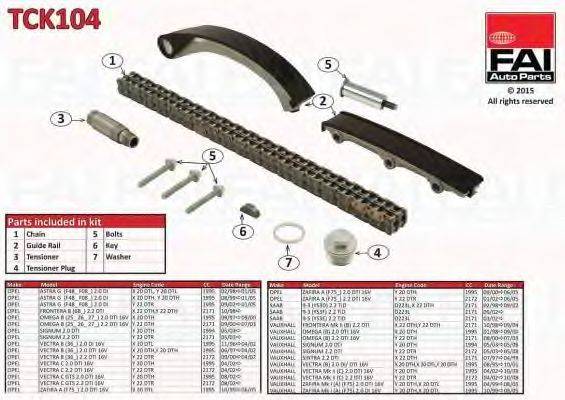 Комплект мети приводу розподільного валу FAI AUTOPARTS TCK104