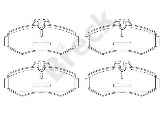 Комплект гальмівних колодок, дискове гальмо BRECK 23022 00 703 20