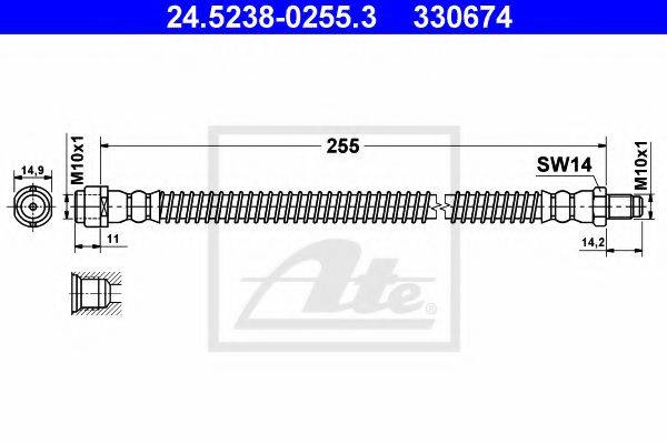 Гальмівний шланг ATE 24.5238-0255.3