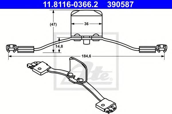 Пружина, гальмівний супорт ATE 11.8116-0366.2