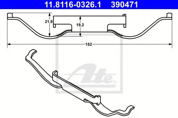 Пружина, гальмівний супорт ATE 11.8116-0326.1