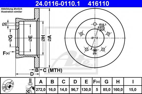 гальмівний диск ATE 24.0116-0110.1