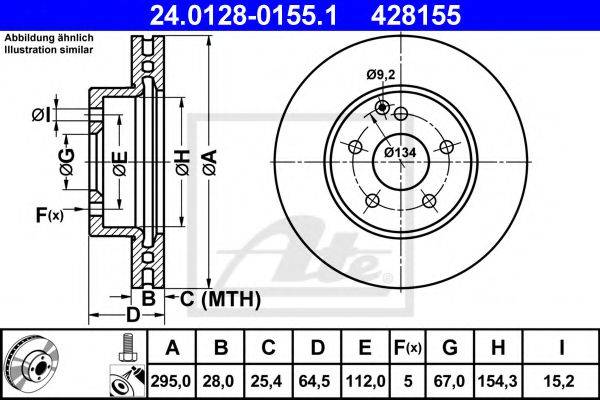 гальмівний диск ATE 24.0128-0155.1