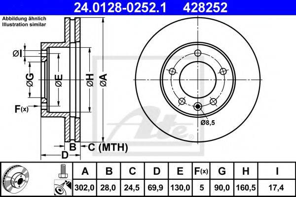 гальмівний диск ATE 24.0128-0252.1