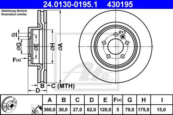 гальмівний диск ATE 24.0130-0195.1