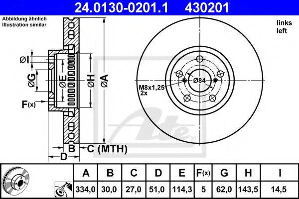 гальмівний диск ATE 24.0130-0201.1