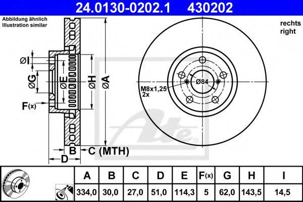 гальмівний диск ATE 24.0130-0202.1