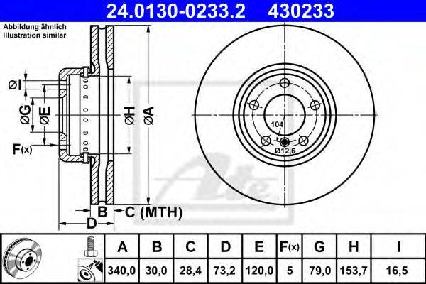 гальмівний диск ATE 24.0130-0233.2