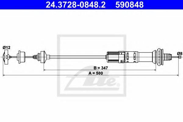 Трос, управління зчепленням ATE 24.3728-0848.2