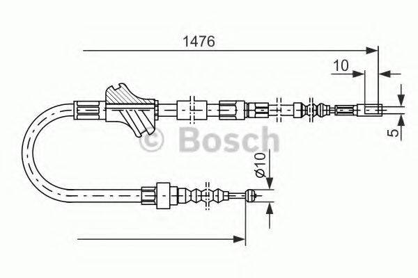 Трос, стоянкова гальмівна система BOSCH 1 987 477 064