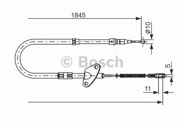 Трос, стоянкова гальмівна система BOSCH 1 987 477 119