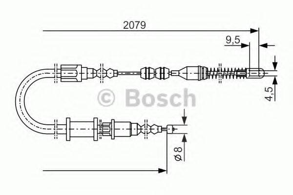 Трос, стоянкова гальмівна система BOSCH 1 987 477 141