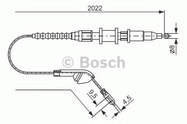 Трос, стоянкова гальмівна система BOSCH 1 987 477 143