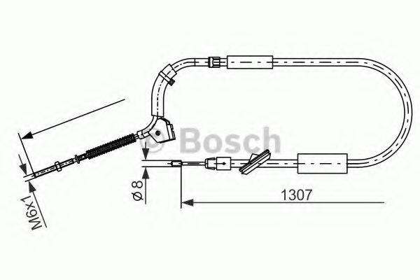 Трос, стоянкова гальмівна система BOSCH 1 987 477 223