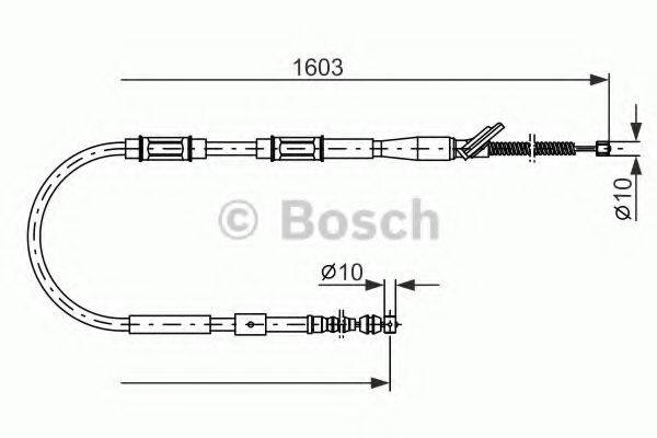 Трос, стоянкова гальмівна система BOSCH 1 987 477 409