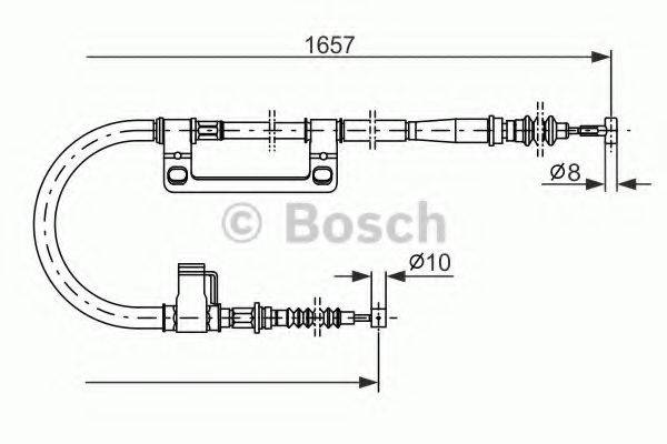 Трос, стоянкова гальмівна система BOSCH 1 987 477 502