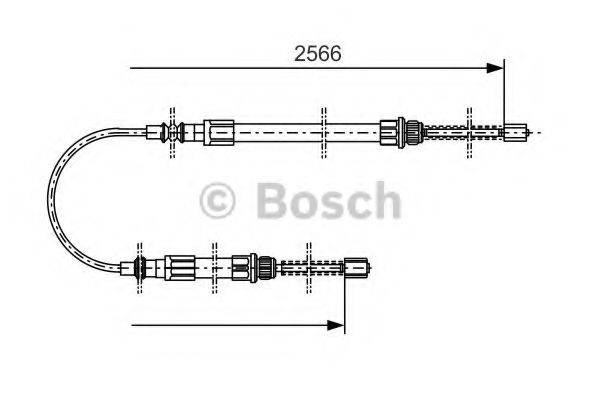 Трос, стоянкова гальмівна система BOSCH 1 987 477 515