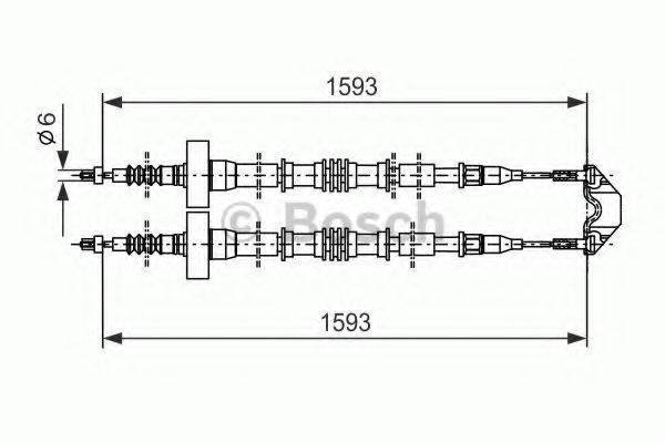 Трос, стоянкова гальмівна система BOSCH 1 987 477 527