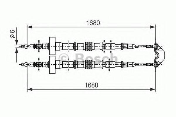 Трос, стоянкова гальмівна система BOSCH 1 987 477 528