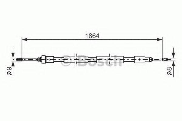 Трос, стоянкова гальмівна система BOSCH 1 987 477 591