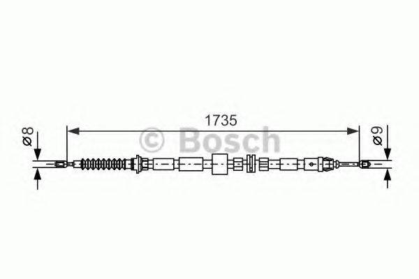 Трос, стоянкова гальмівна система BOSCH 1 987 477 734