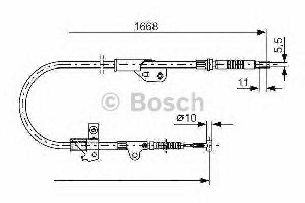 Трос, стоянкова гальмівна система BOSCH 1 987 477 755