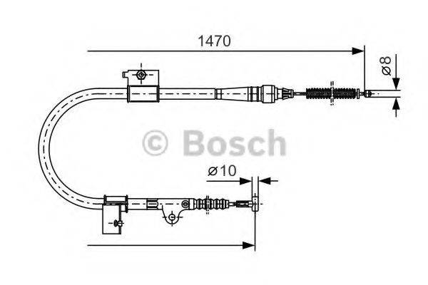 Трос, стоянкова гальмівна система BOSCH 1 987 477 757