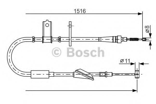 Трос, стоянкова гальмівна система BOSCH 1 987 477 771