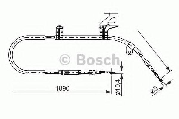 Трос, стоянкова гальмівна система BOSCH 1 987 477 804