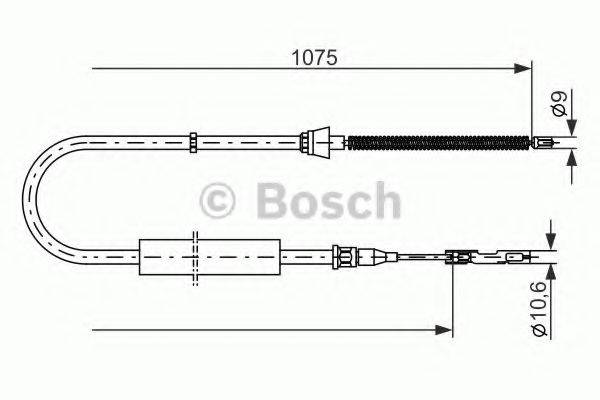 Трос, стоянкова гальмівна система BOSCH 1 987 477 808