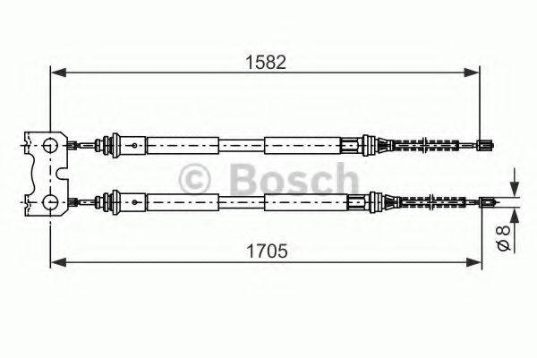 Трос, стоянкова гальмівна система BOSCH 1 987 477 834