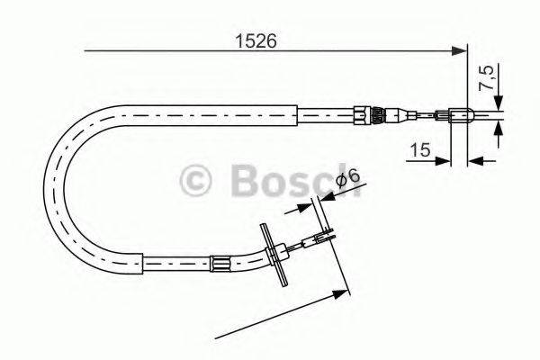 Трос, стоянкова гальмівна система BOSCH 1 987 477 859