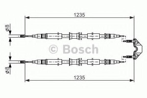 Трос, стоянкова гальмівна система BOSCH 1 987 477 869