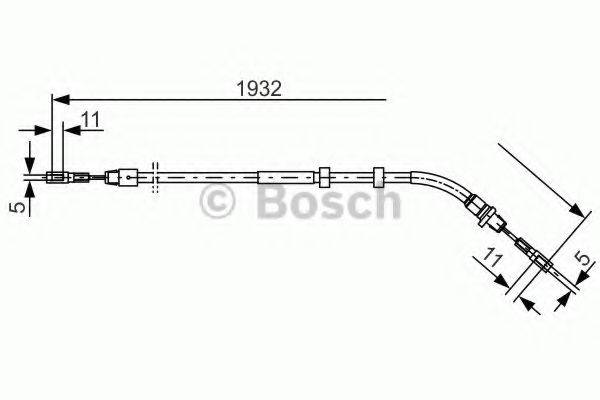 Трос, стоянкова гальмівна система BOSCH 1 987 477 904