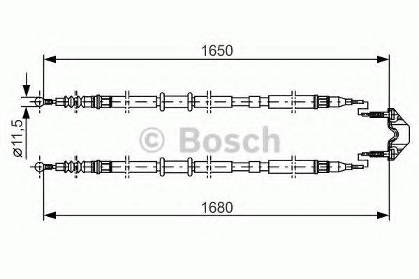 Трос, стоянкова гальмівна система BOSCH 1 987 477 909