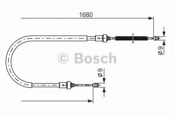 Трос, стоянкова гальмівна система BOSCH 1 987 477 955