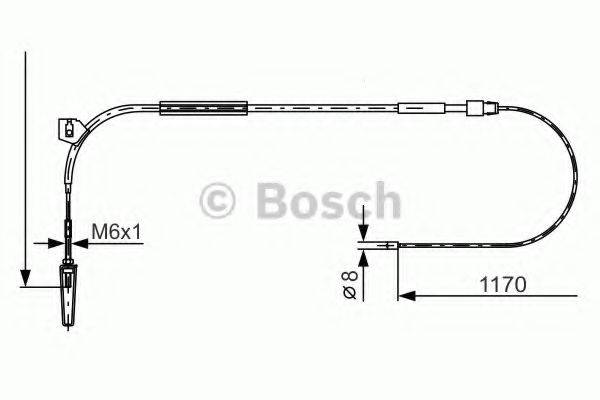 Трос, стоянкова гальмівна система BOSCH 1 987 477 961