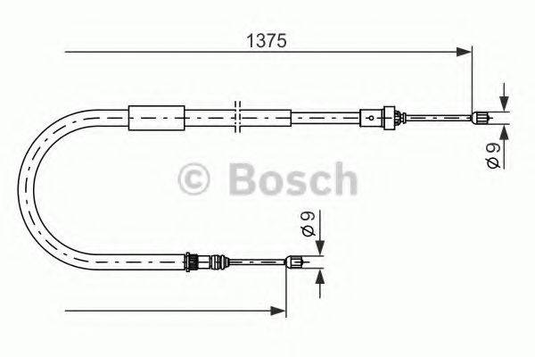 Трос, стоянкова гальмівна система BOSCH 1 987 477 967