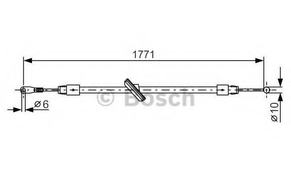 Трос, стоянкова гальмівна система BOSCH 1 987 482 030