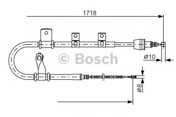 Трос, стоянкова гальмівна система BOSCH 1 987 482 075