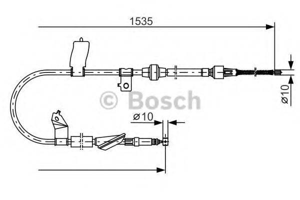 Трос, стоянкова гальмівна система BOSCH 1 987 482 085