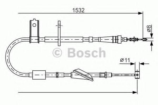 Трос, стоянкова гальмівна система BOSCH 1 987 482 093