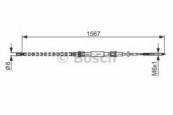 Трос, стоянкова гальмівна система BOSCH 1 987 482 104