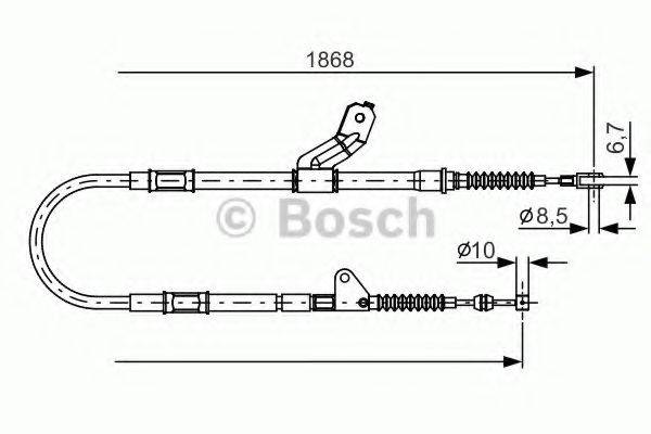 Трос, стоянкова гальмівна система BOSCH 1 987 482 158