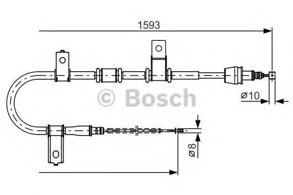 Трос, стоянкова гальмівна система BOSCH 1 987 482 224