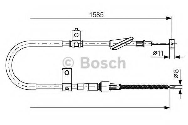 Трос, стоянкова гальмівна система BOSCH 1 987 482 257